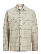 Jprraymond Melange Check Ls Overshirt Sn Tops Overshirts Beige Jack & ...