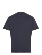 Hs Embossed Tee Tops T-shirts Short-sleeved Navy Hackett London