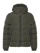 Hooded Sports Puffer Jacket Vuorillinen Takki Topattu Takki Khaki Gree...