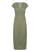 Textured Printed Dress Maksimekko Juhlamekko Green Mango