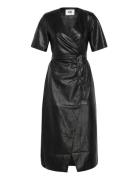 Ella Faux Leather Dress Polvipituinen Mekko Black Twist & Tango