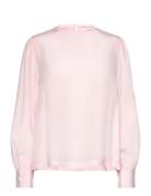 Srnikki Highneck Blouse Tops Blouses Long-sleeved Pink Soft Rebels