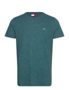 Tjm Xslim Jaspe C Neck Ext Tops T-shirts Short-sleeved Green Tommy Jea...