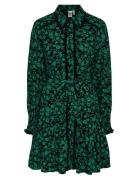 Yastilera Ls Shirt Dress S. Noos Polvipituinen Mekko Green YAS