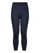 Merino Classic Rib Leggings W. Drawstrings Bottoms Leggings Navy Copen...