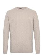 Cable Crew Neck Sweater Tops Knitwear Round Necks Beige Timberland