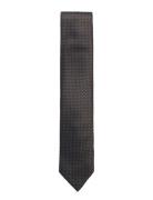 Polyester Tie W?. Pattern 7 Cm Solmio Kravatti Brown Lindbergh Black