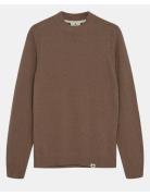 Akrico Lambswool Knit Tops Knitwear Round Necks Brown Anerkjendt