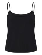 Slim Fit Top With Thin Straps Tops T-shirts & Tops Sleeveless Black Ma...