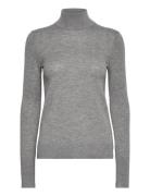 Mmrelena Highneck Knit Tops Knitwear Turtleneck Grey MOS MOSH