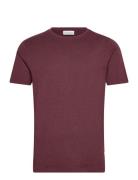 Basic Tee S/S In Melange Tops T-shirts Short-sleeved Burgundy Lindberg...