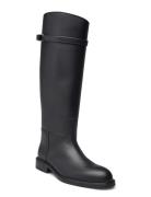 Calfskin Tall Riding Boot Korkeavartiset Saapikkaat Black Polo Ralph L...