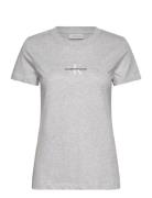 Monologo Slim Tee Tops T-shirts & Tops Short-sleeved Grey Calvin Klein...