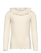 Nmfoline Ls Slim Top Lil Tops T-shirts Long-sleeved T-shirts Cream Lil...