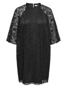 Carlosia 3/4 Lace Blk Dress Jrs Lyhyt Mekko Black ONLY Carmakoma