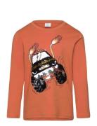 Top Ls Monster Truck Sequins Tops T-shirts Long-sleeved T-shirts Orang...