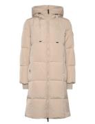 Mmnova Square Down Coat Topattu Pitkä Takki Beige MOS MOSH