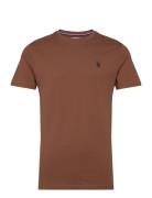 Uspa T-Shirt Arjun Men Tops T-shirts Short-sleeved Brown U.S. Polo Ass...