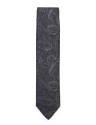 Paisley Pattern Tie 7 Cm Solmio Kravatti Blue Lindbergh Black