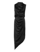 Tilda Satin Dress Polvipituinen Mekko Black Ahlvar Gallery