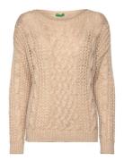 Sweater L/S Tops Knitwear Jumpers Beige United Colors Of Benetton