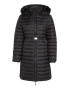 Lw Padded Smocking Knee Coat Topattu Pitkä Takki Black Calvin Klein