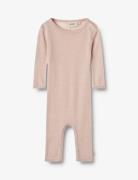 Wool Silk Jumpsuit Frankie Pitkähihainen Body Pink Wheat