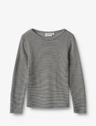 Wool T-Shirt L/S Alfie Tops T-shirts Long-sleeved T-shirts Navy Wheat