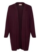 Wa-Sim Tops Knitwear Cardigans Burgundy Wasabiconcept