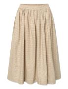 Olga Skirt Polvipituinen Hame Beige STUDIO FEDER