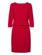 Scuba Crepe Dress Front Twist Polvipituinen Mekko Red Calvin Klein