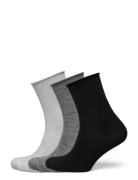 Sock 3 P Merino Roll Edge Lingerie Socks Regular Socks Black Lindex