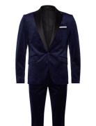 Velvet Tuxedo Suit Puku Navy Lindbergh