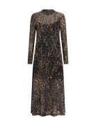 Hanna Mesh Dress Polvipituinen Mekko Brown AllSaints