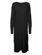 Vmlefile Ls Boatneck Calf Dress Noos Polvipituinen Mekko Black Vero Mo...