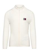 Tjw Zip-Thru Cable Cardigan Tops Knitwear Cardigans Cream Tommy Jeans