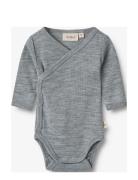 Wool Body L/S Willow Bodies Long-sleeved Grey Wheat