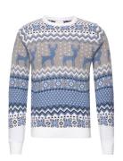 The Traditional Christmas Sweater Blue Tops Knitwear Round Necks Blue ...