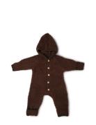 Jumpsuit Bouclé Merino Wool W. Buttons And Hoodie Jumpsuit Haalari Bro...