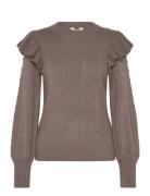 Objjulia Knit L/S Re Pullover 134 Tops Knitwear Jumpers Brown Object