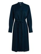 Soft Vis Colarless Shirt Dress Polvipituinen Mekko Navy Tommy Hilfiger