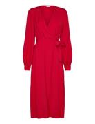 True Wrap Dress Maksimekko Juhlamekko Red Bubbleroom