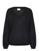 Ulan V-Neck Sweater Tops Knitwear Jumpers Black Dante6