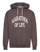 Marathon Regular Charcoal Hoodie Tops Sweat-shirts & Hoodies Hoodies G...