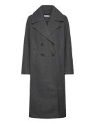 Double Breasted Coat Villakangastakki Pitkä Takki Grey Gina Tricot