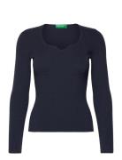 Sweater L/S Tops Knitwear Jumpers Navy United Colors Of Benetton