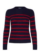 Striped Cable Wool-Cashmere Sweater Tops Knitwear Jumpers Navy Polo Ra...