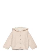 Knit Cardigan With Fleece Lining Tops Knitwear Cardigans Beige Mango