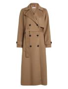 Over D Df Wool Blend Trench Villakangastakki Pitkä Takki Brown Tommy H...