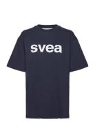 Smaustin Boxy Logo Ss T-Shirt Tops T-shirts Short-sleeved Navy Svea